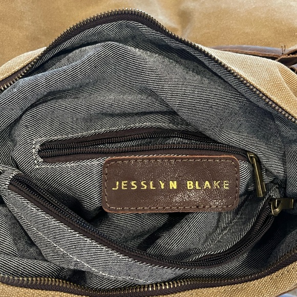 Jesslyn Blake Large Canvas Leather Bag - Picture 7 of 10